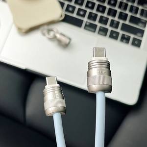 สายชาร์จข้อมูลซิลิโคนแบบพกพาสายชาร์จโลหะผสมสังกะสีชนิด C ถึง Type C สายชาร์จแบบเร็ว - Product Image 2