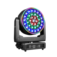 Projecteur de scène professionnel Big Bee Eye Wash 37x40W à tête mobile avec bande LED pleine couleur 4-en-1 RGBW et zoom pour DJ et concerts