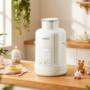 Robot culinaire automatique pour bébé avec bol en verre, lames en acier inoxydable SS316, sans BPA, utilisation domestique, écran tactile de sécurité, mixeur et cuiseur vapeur pour bébé, certifié CE - Product Image 1