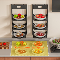 Support mural multifonctionnel pliable pour vaisselle avec ventouse pour cuisine domestique