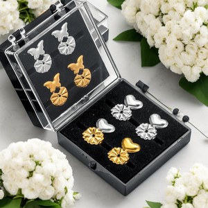 R.GEM. Acero inoxidable Cómodo 2 pares Elevadores <span class=keywords><strong>de</strong></span> aretes Pendiente mágico Volver para DroopyPendientes pesados - Product Image 6