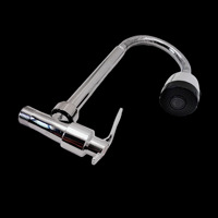 Mur horizontal en acier sans robinet de tuyauterie évier de lavabo de cuisine tuyau universel robinet froid unique anti-déversement