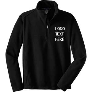 2025 vestes polaires à demi-fermeture éclair à broderie personnalisable F218 pour hommes avec logo et texte - Product Image 2
