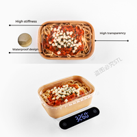 Récipient alimentaire jetable chinois ODM OEM de 500/650/750/1000ml, emballage multi-grilles en papier kraft pour restauration rapide, boîte en papier à emporter