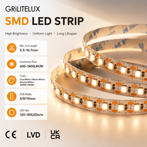 Bande LED Flexible 2835 3000-6000K 24V 120 LED/m Double Blanc PCB 10mm 19W Ra90 CRI Élevé pour Intérieurs Hôteliers - Product Image 1