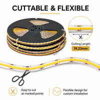 Bande LED COB624 de 20m/50m par rouleau, lumière CCT dimmable, 2700K-6500K, largeur 8mm/10mm, IRC90+, 24V, éclairage DIY