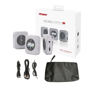 797Audio AWCR01 Recargable 2,4G Micrófono de transmisión inalámbrico Lavalier Micrófono de plástico omnidireccional para cantar por teléfono - Product Image 1