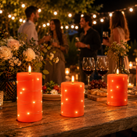 Lampes à bougies LED sans flamme en cire de paraffine orange, à piles, avec télécommande, pour Noël, la maison et la chambre