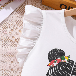 Conjuntos de Ropa Casual para Niñas OEM ODM Personalizados, Camisetas con Mangas Volantes, Faldas Tutú con Estampado de Dibujos Animados, Vestidos de Princesa para Niñas - Product Image 3