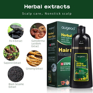 Champú Natural a Base de Hierbas para Teñir el Cabello de Negro de Forma Semipermanente para Cabello Blanco - Product Image 6