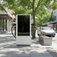 Nouvelle station de recharge pour véhicules électriques DC 120 kW avec écran publicitaire, IP55, point de charge rapide CCS2