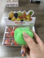 Jouet anti-stress vert malléable et souple, jouet à presser en TPR à rebond lent de 8 cm, jouet anti-stress en forme d'aliment, vente en gros