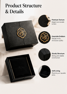 Black Luxury <b>Gift</b> Packaging Textured Paper Gold Foil Emblem Ribbon Interior Custom Logo Size for Corporate <b>Gifts</b> Rigid <b>Gift</b> <b>Box</b> - Product Image 4