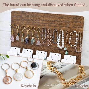 Estante de exhibición de joyería de madera maciza, estante de almacenamiento de escritorio multinivel escalonado de 10,2 pulgadas para pendientes y colgantes - Product Image 4