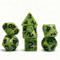 Pemasok pabrik set polihedral dadu resin hijau retro putih D10 dadu Dnd cocok untuk permainan Dnd