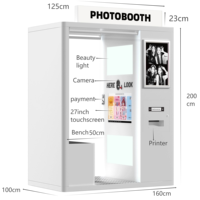 Kiosque photo personnalisé détachable, cabine photo pour selfie, location de cabine photo pour mariage, fête, événement, machine à photos avec rideau d'intimité