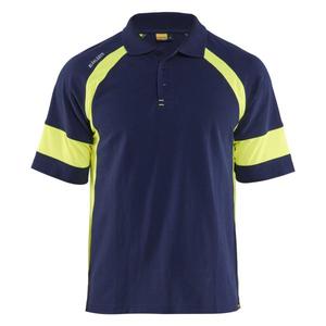 BLAKLADER - 352810508933XXXL <b>Polo</b> <b>Shirt</b> with Hi-vis <b>Navy</b> <b>blue</b>/Hi-vis yellow - EAN 7330509908228 HI-VIS WORKWEAR - Product Image 1