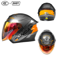 Casque de moto personnalisé en gros certifié DOT avec double visière, casques de moto unisexes, doublure en coton, casque ouvert