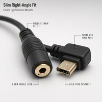 Câble adaptateur audio Micro USB mâle à angle droit vers femelle 3,5 mm, connecteur de microphone externe pour caméra d'action
