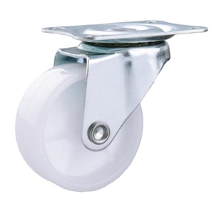 Small White 1/1.5/2/2.5/3/4 Inch PP Plastic Sliding Door <strong>Caster</strong> Wheels for Carrying Equipment - Product Image 1