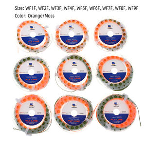 خط صيد سمك ذبابة برتقالي/طحلب 80 قدمًا ~ 100 قدمًا عائم للأمام حلقتان ملحومتان لسمك السلمون المرقط لمجاري الأنهار والبحيرات - Product Image 2