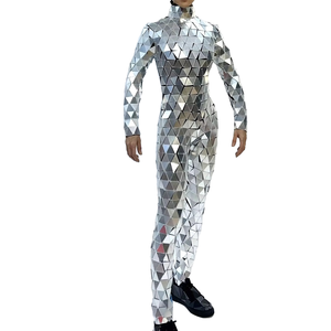 Traje de <span class=keywords><strong>Ballet</strong></span> de rendimiento para hombre, disfraz de espejo, máscara de animal y traje de bailarina brillante metálico para DJs - Product Image 4