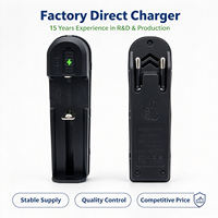 Échantillon Gratuit Chargeur de Batterie Li-ion 18650 AC/DC 500MA 4.2V à Emplacement Unique avec Prise US/EU Sortie 2W pour Appareil Photo et Microphone