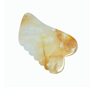 Factory Best Wholesale Price Wing Shape Custom Logo Yellow Golden Healer Gua Sha Lymphatic <b>Massage</b> Facial Contour Tool - Product Image 1