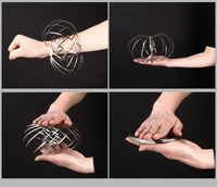 Anneau magique Jouet à ressort Anneau 3D Flow Ring Bracelet en acier inoxydable 304