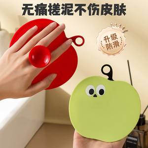 ผ้าขนหนูอาบน้ำแบบดูดติดผนังรูปแอปเปิ้ล วัสดุ PP สำหรับขัดหลัง ขจัดเซลล์ผิวที่ตายแล้ว สำหรับผู้ใหญ่ - Product Image 4