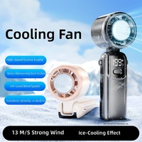 Nouveau ventilateur de refroidissement portable à main, 199 vitesses, mini-refroidisseur d'air pliable, affichage LED, ventilateur turbo rechargeable, matériau ABS+PC