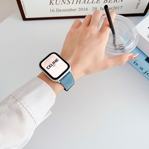 Iwatch श्रृंखला के लिए फैशन डेनिम कैनवास घड़ी बैंड 7/6/5/4/3/2/1 कैनवास स्मार्ट घड़ी स्ट्रैप 38 40 41 42 45 49 मिमी - Product Image 6