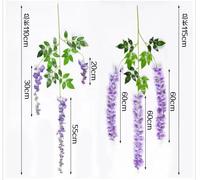 Guirlande de fleurs artificielles de glycine JFD de haute qualité, 110 cm, pour décorations de mariage, remise de diplômes, fête des Mères, Noël
