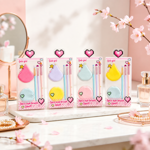 ชุดแปรงแต่งหน้า 5 ชิ้น ขนแปรงสังเคราะห์ สำหรับรองพื้น อายแชโดว์ บลัชออน แป้งฝุ่น ดีไซน์หวานสไตล์พิกเซล สำหรับแต่งหน้าประจำวัน - Product Image 4