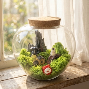 Vaso da Tavolo Moderno di Alta Qualità in Vetro Borosilicato a Forma di Mela con Coperchio in Sughero per Decorazioni Casa e Matrimonio - Product Image 2