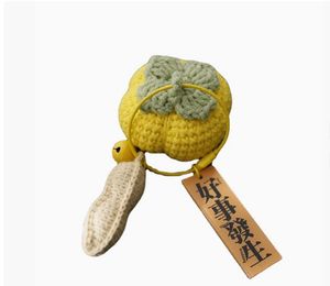 Good Things Happen Colgante tejido a mano cuadrado Caqui Paquete fino Colgante Lana Crochet Adornos colgantes Terminado en stock - Product Image 6