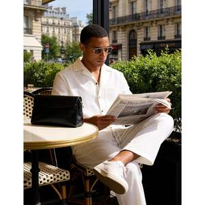 Conjunto de Lino de 2 Piezas para Hombre, Camisa con Botones y Pantalones Largos, Transpirable, Informal, para Vacaciones de Verano - Product Image 2