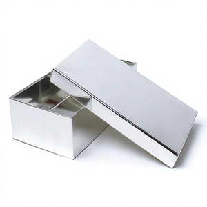 Boîte de rangement multifonctionnelle en métal de style européen moderne et luxueux, rectangulaire, couleur or rose, pour petits objets - Product Image 1