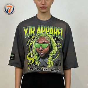 Camiseta de Manga Corta Retro de Fabricante Personalizado, Estilo Urbano, Estampado Gráfico, Corte Holgado, Diseño Sólido, 220 Gramos, Impresión DTG - Product Image 1