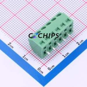 MX127S-3.5-06P-GN01-Cu-Y-A Screw Terminal Block Through hole Component (THT),P=3.5mm Connector 1x6P 3.5mm Green Through Hole - Product Image 2