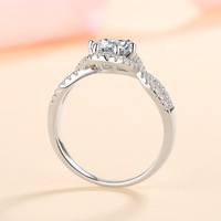 Bague Classique pour Femme en Moissanite Micro-Sertie 1 Carat, Double Rangée de Diamants, Six Griffes, Nouvelle Bague Micro-Sertie pour Demande en Mariage