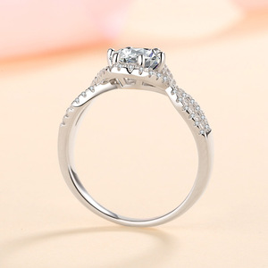 <span class=keywords><strong>Anello</strong></span> Classico <span class=keywords><strong>da</strong></span> Donna con Micro-Incastonatura di Moissanite <span class=keywords><strong>da</strong></span> <span class=keywords><strong>1</strong></span> <span class=keywords><strong>Carato</strong></span>, Doppia Fila di Diamanti, Sei Griffe, Nuovo <span class=keywords><strong>Anello</strong></span> con Micro-Incastonatura per Matrimonio - Product Image 2