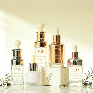 Bouteille en verre vide ronde rechargeable, blanche brillante, pour emballage cosmétique, bouteille d'huile essentielle - Product Image 4