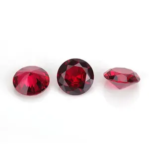 Wholesale Cultivated Ruby Price Per Carat Best Quality Loose Stone Round Red Ruby