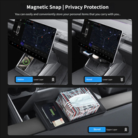 Boîte de rangement rétractable de luxe pour écran Tesla 3/Y, organiseur ETC, plateau caché, accessoires intérieurs de voiture, compartiment de rangement en plastique