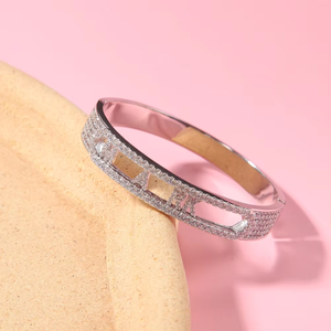 Uwin-Brazalete Personalizado con Letras Deslizantes, Brazalete de Zirconia Cúbica Iced Out, Joyería de Hip Hop para Hombre y Mujer, Regalo - Product Image 3