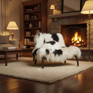 Fauteuil d'appoint <span class=keywords><strong>moderne</strong></span> de luxe en laine tachetée, canapé individuel incurvé pour salon de yacht privé et <span class=keywords><strong>décoration</strong></span> de salon de <span class=keywords><strong>chalet</strong></span> de ski de luxe - Product Image 2