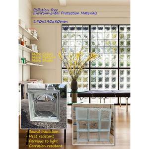 Bloc de verre architectural transparent carré creux bon marché 190X190X80mm, couleur personnalisée, forme, motif, brique de verre décorative pour mur, <span class=keywords><strong>en</strong></span> vente - Product Image 1