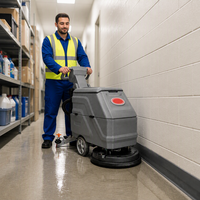 Nettoyeur de sols professionnel électrique CleanHorse H20, machine de nettoyage de sols à conducteur à pied pour usage commercial