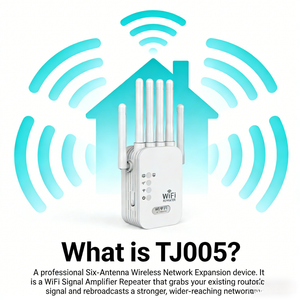 Amplificateur de signal Wifi, répéteur, extension de réseau sans fil à six antennes - Product Image 3